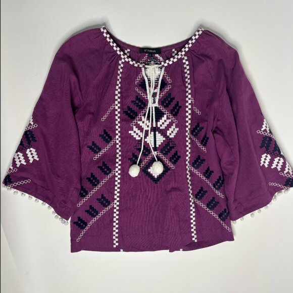 100% linen Etnodim boho blouse - Picture 5 of 10